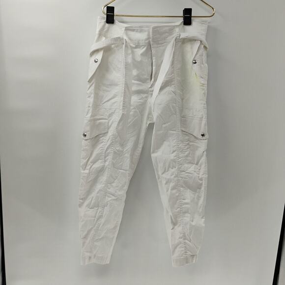 Polo Ralph Lauren Pants womens white cargo pants high waist belted pockets - Picture 5 of 15